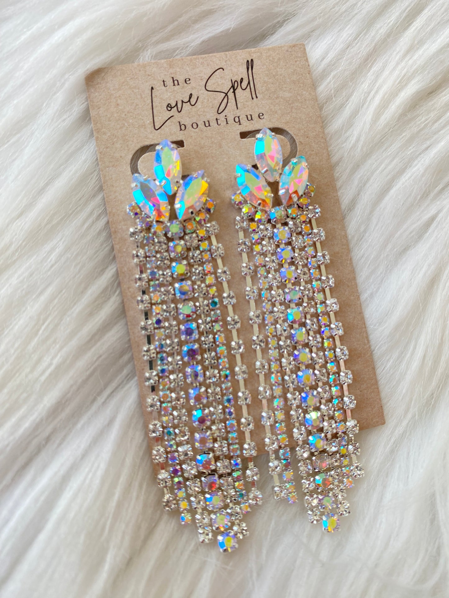 Petal Cluster Earrings - AB Stones