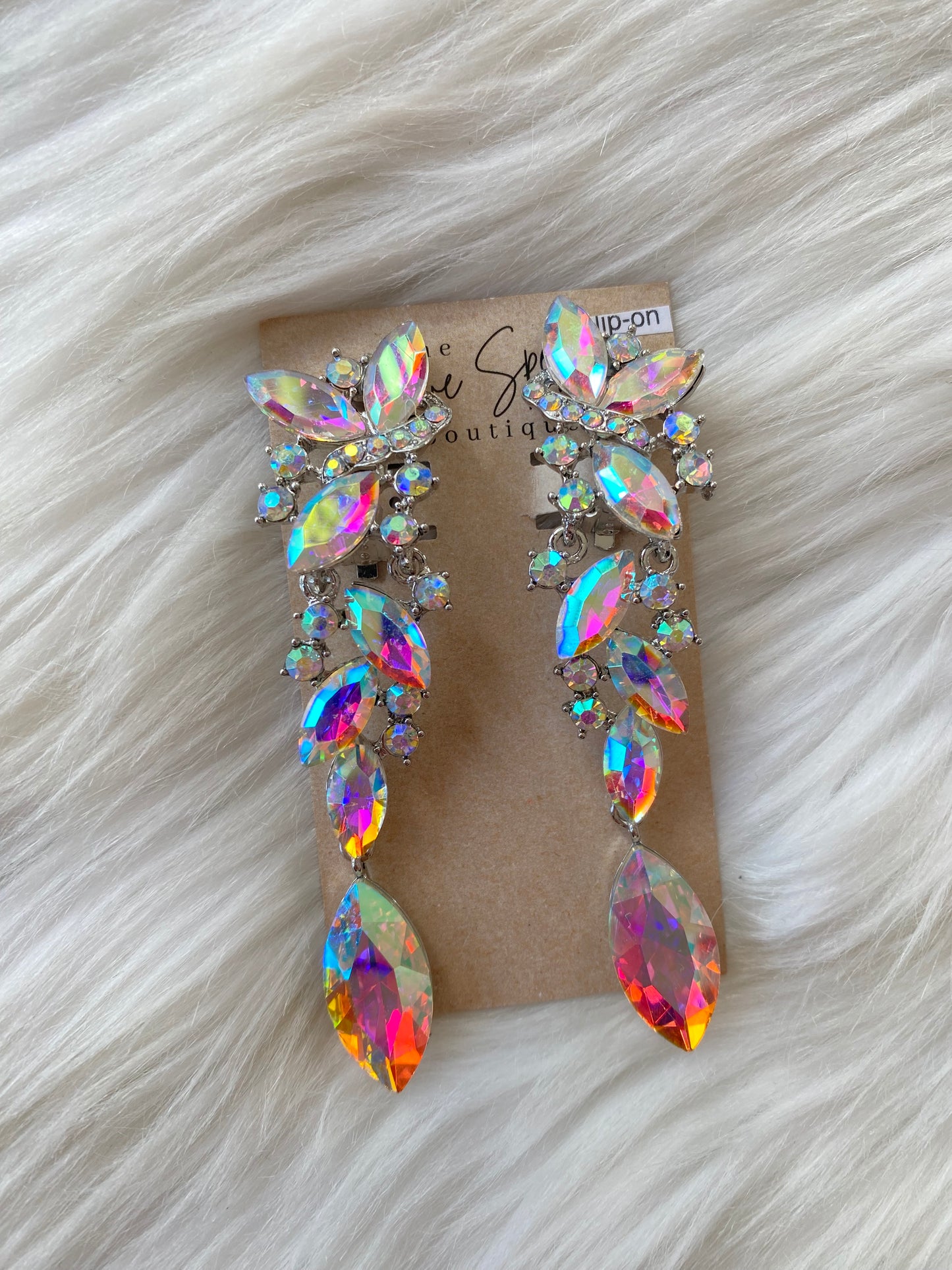 Rhinestone Cluster Clip-On Earrings