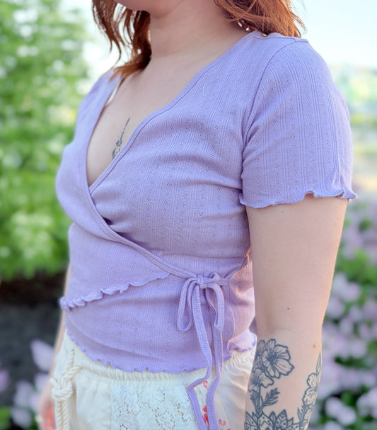 Rosalie Wrap Top - Lilac