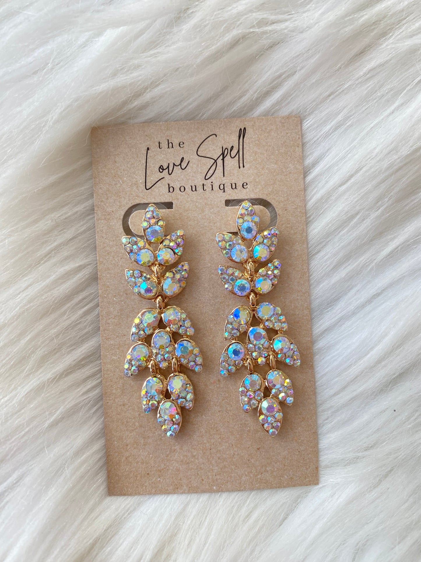 Crystal Leaf Earrings