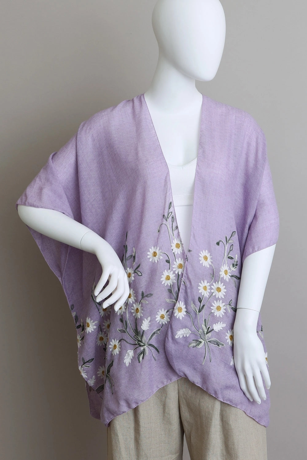 Spring Daisy Kimono - Lavender