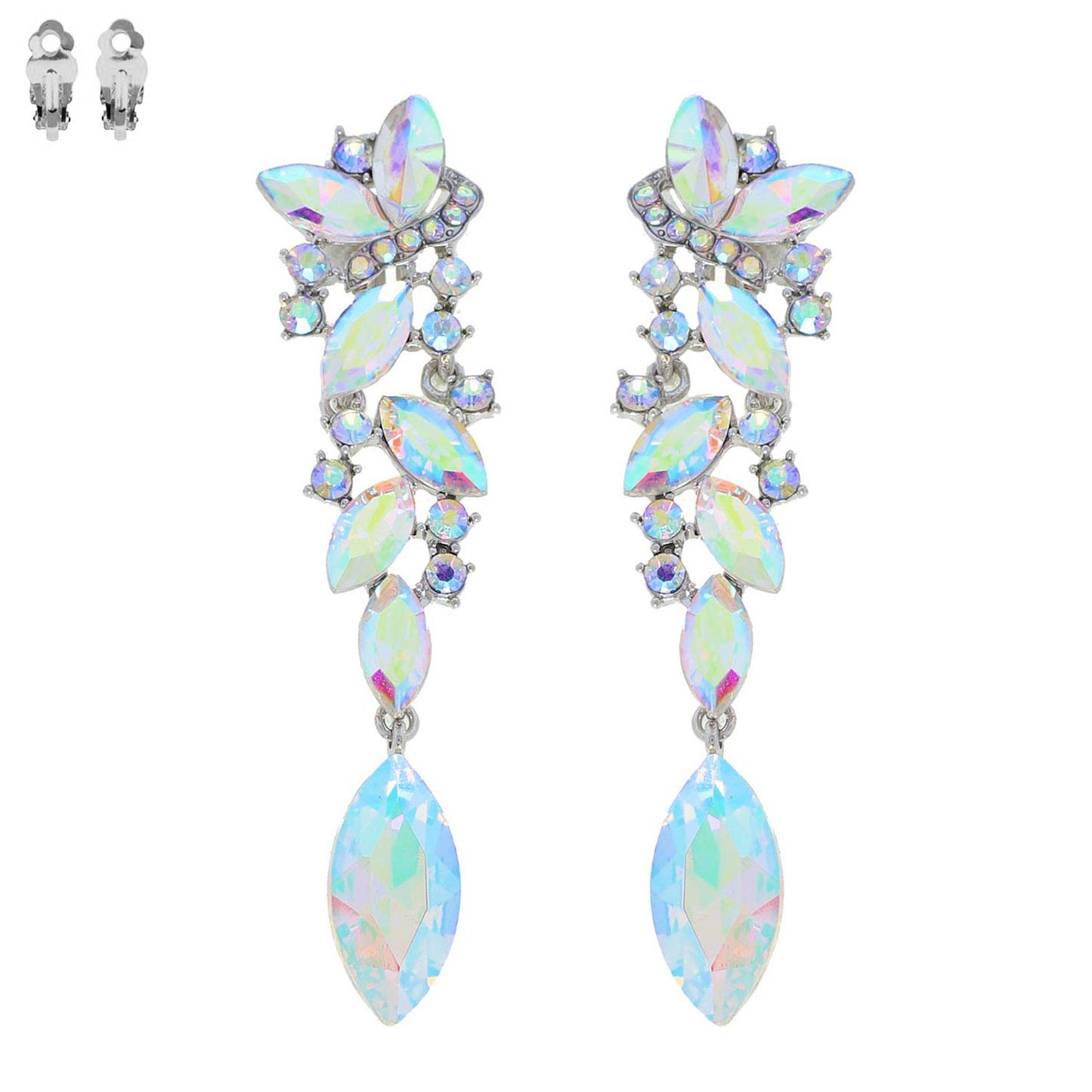 Rhinestone Cluster Clip-On Earrings