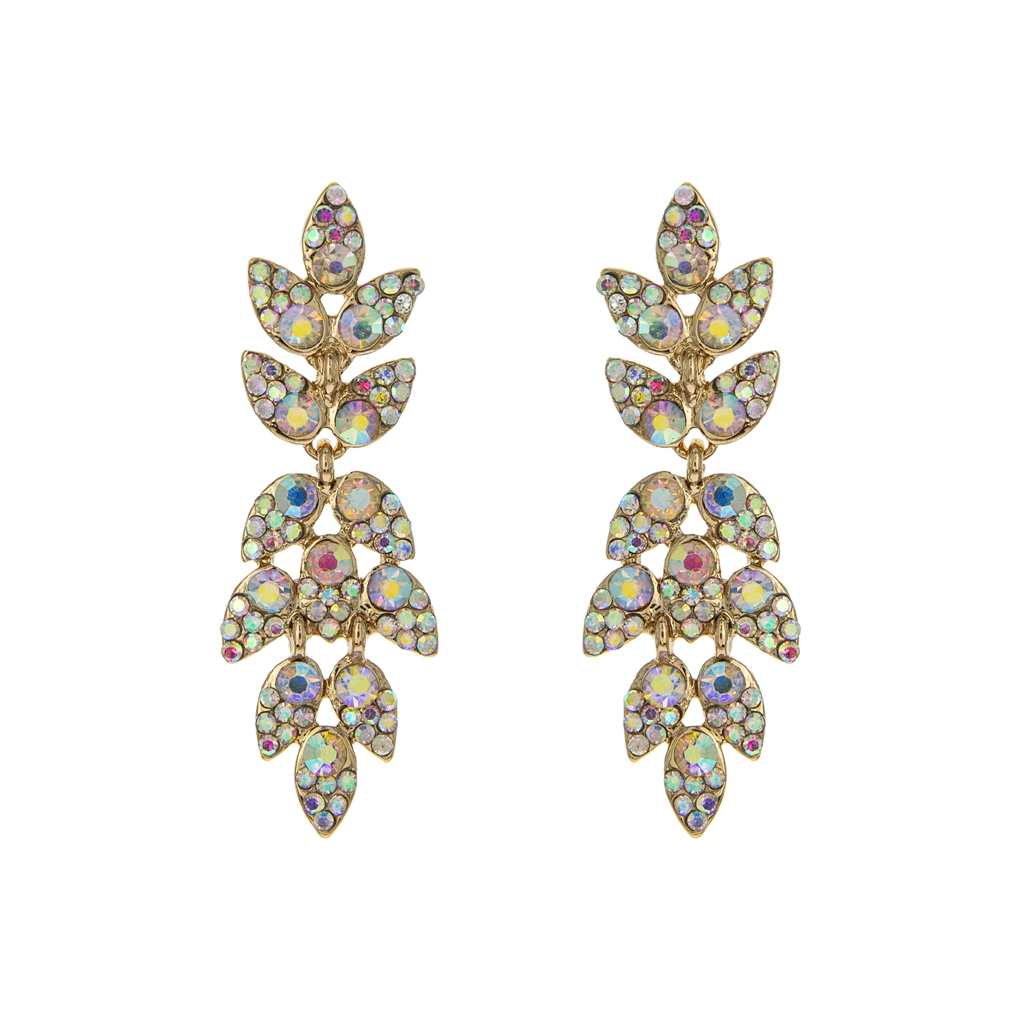 Crystal Leaf Earrings