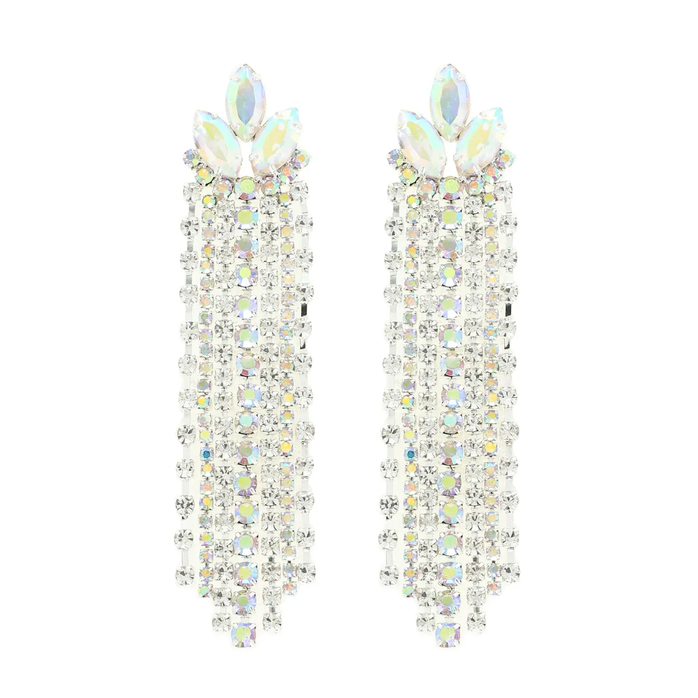 Petal Cluster Earrings - AB Stones