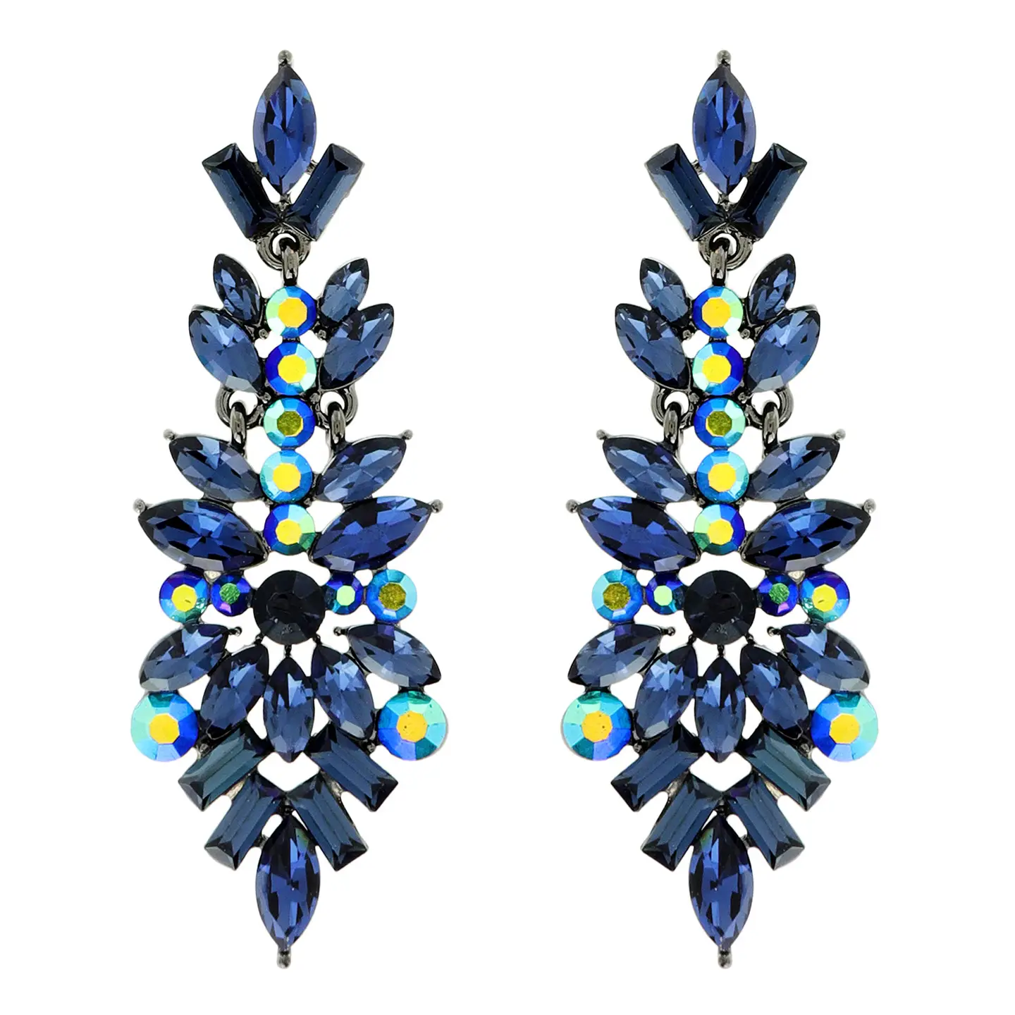 Gemstone Cluster Earrings - Blue