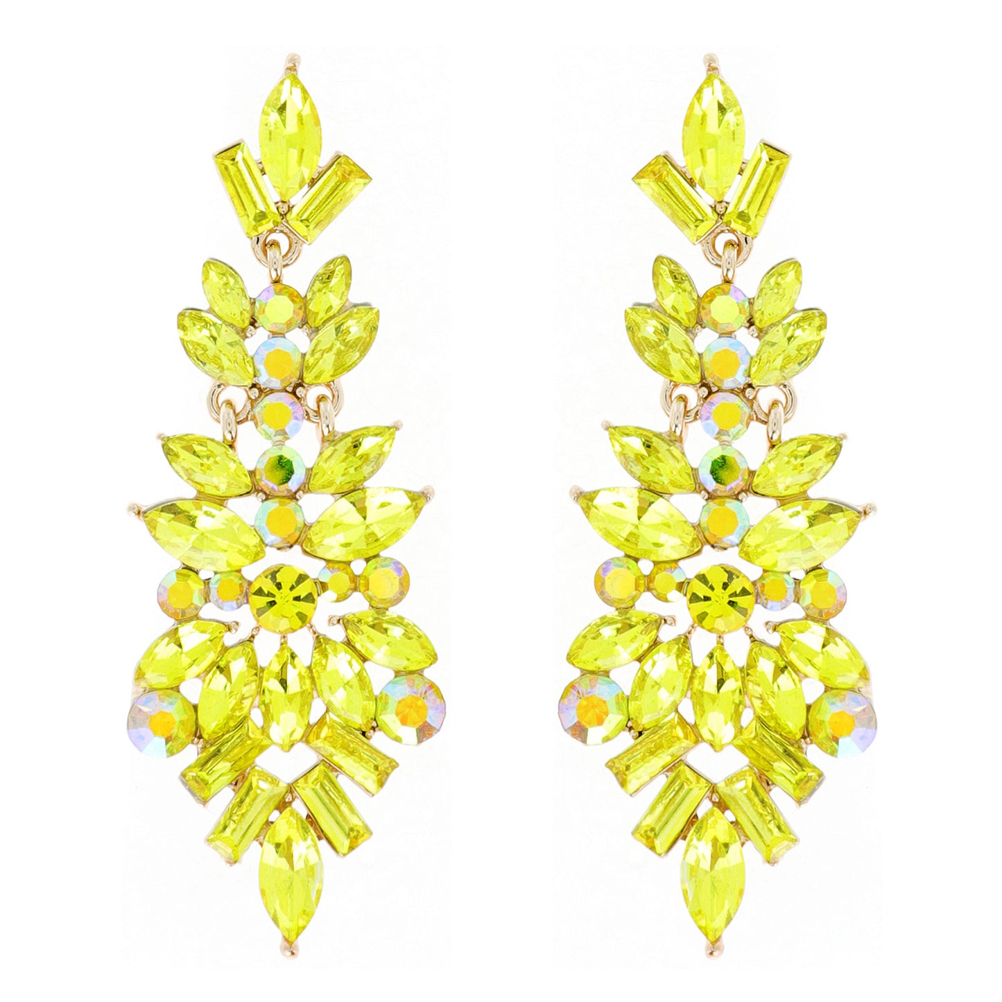 Gemstone Cluster Earrings - Yellow
