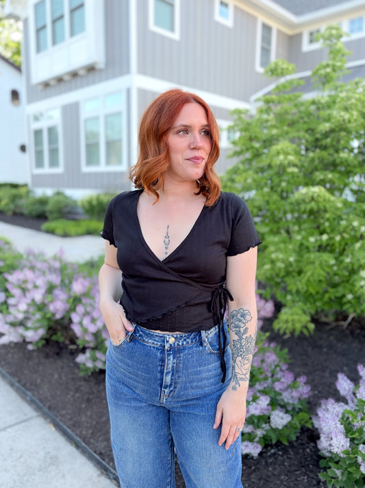 Rosalie Wrap Top - Black