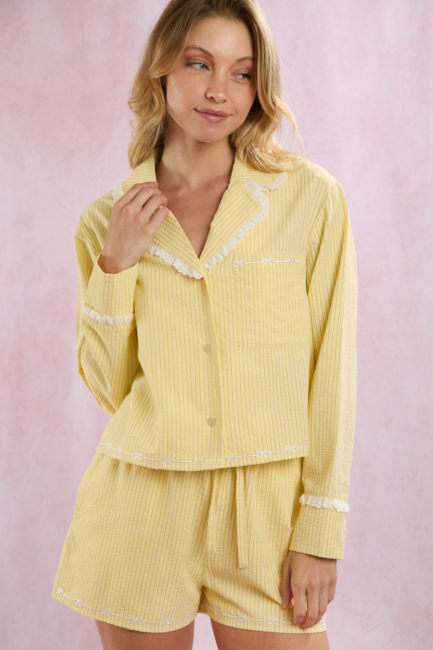 Lemon Bow PJ Set