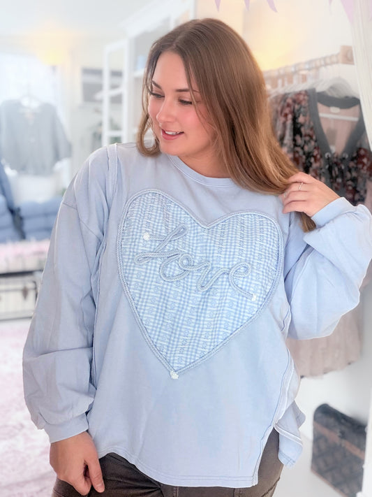 Love Letter Sweater - Dusty Blue