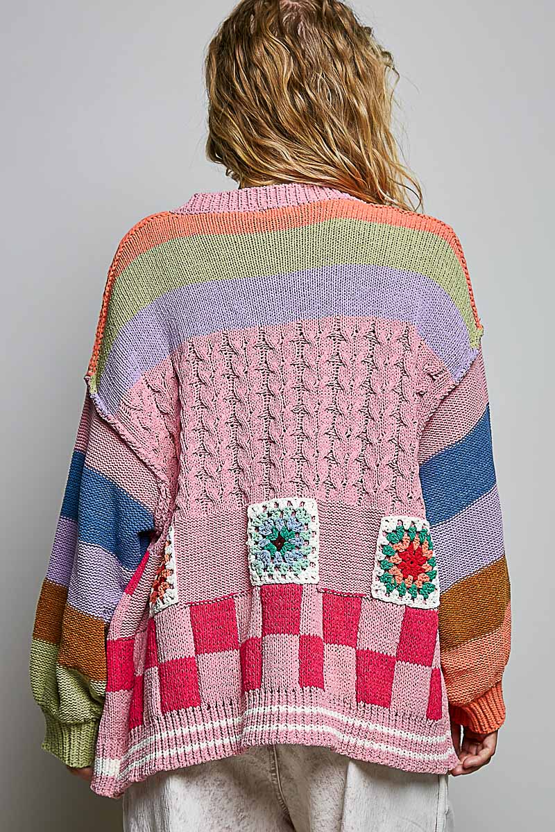 Love Bug Cardigan - Handmade Patchwork