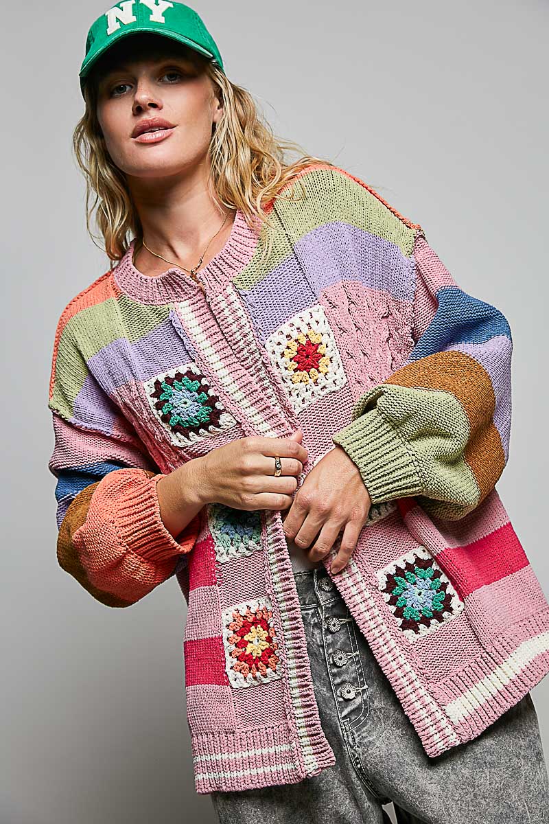 Love Bug Cardigan - Handmade Patchwork