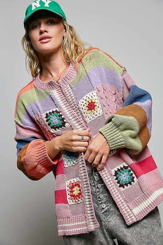 Love Bug Cardigan - Handmade Patchwork