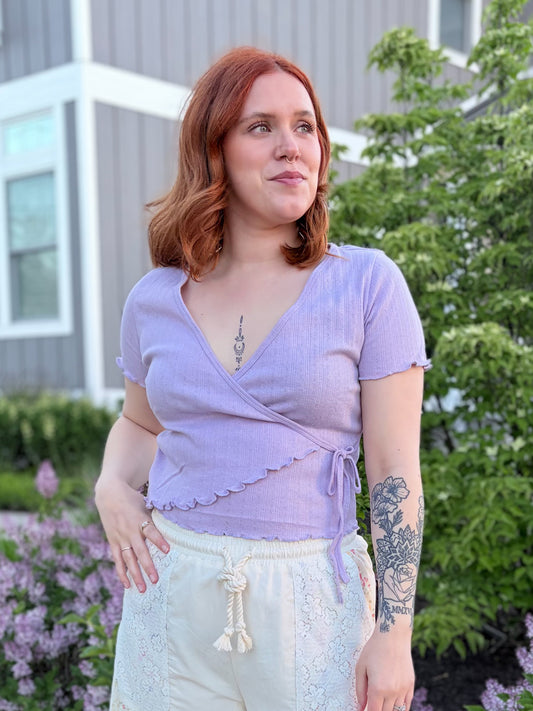 Rosalie Wrap Top - Lilac