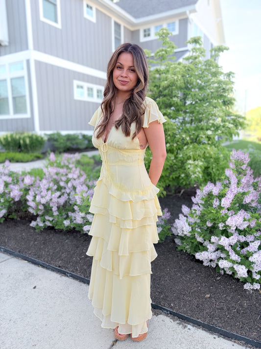 Lemon Chantilly Dress