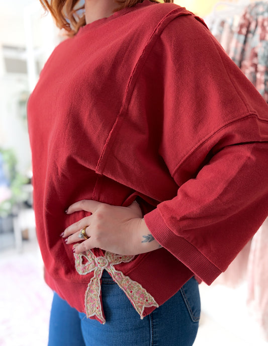 Blushing Bows Sweater