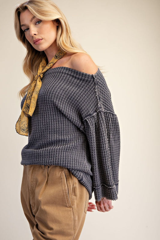 Little bit of Love Top - Ash Navy